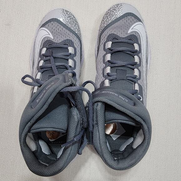 Nike alpha huarache elite 4 mid wolf grey size 8 baseball cleats - Picture 4 of 8